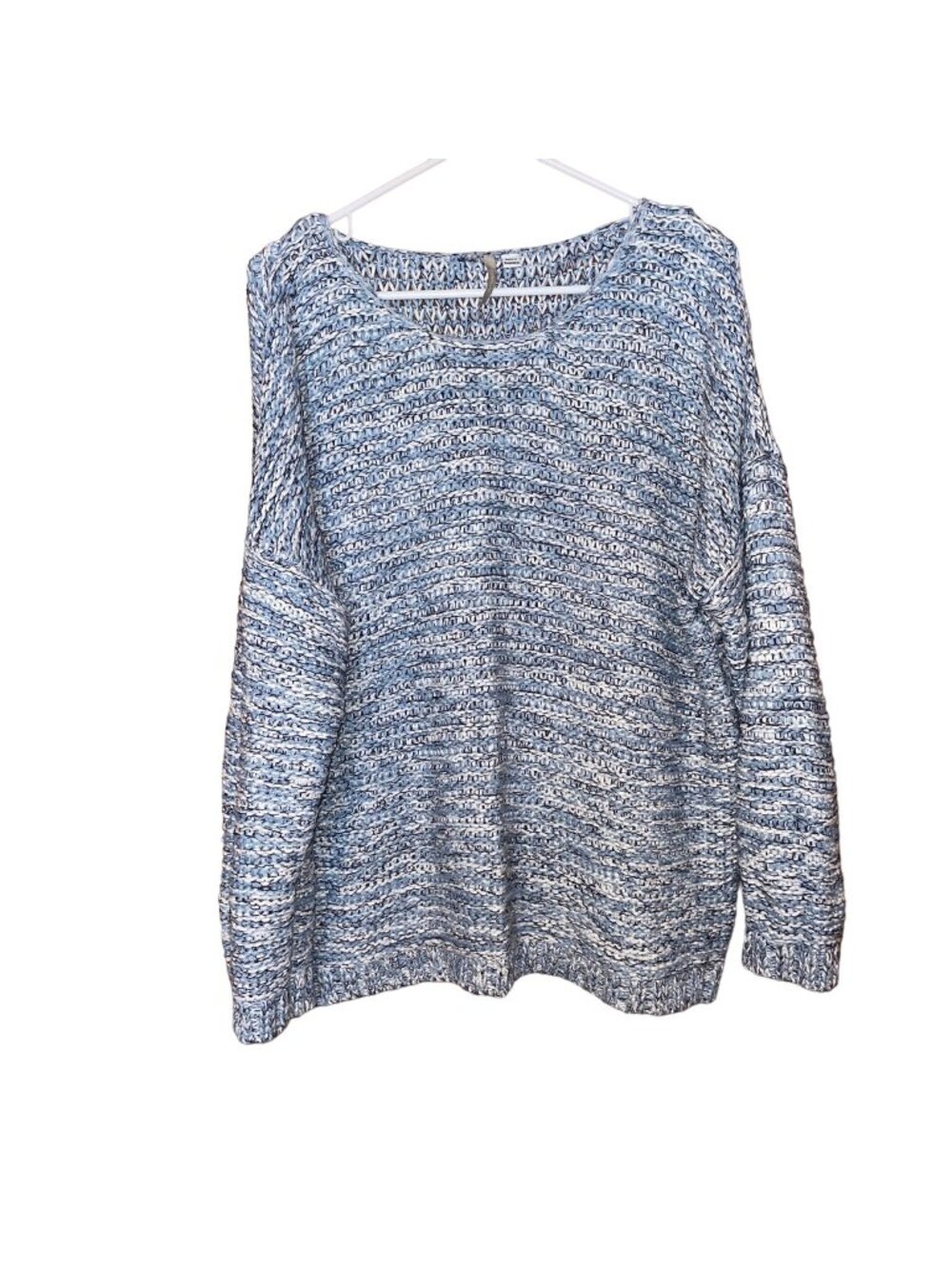 Anthology Womens Blue & White Knit Sweater Size 18/18W (US) Cotton Blend
